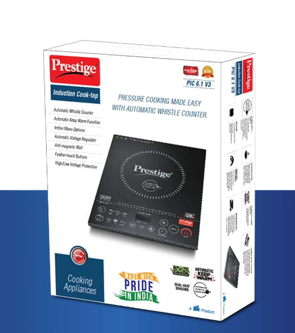 Prestige Induction Cooktop Pic 6.1 V3 2200 Watts - Black - 2200 Watts, Black